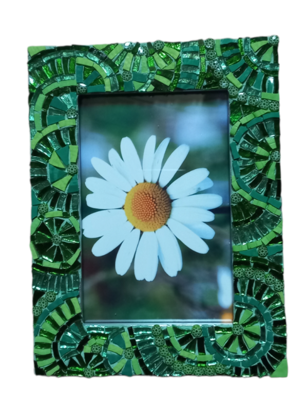 Portafoto con sfumature verdi in mosaico