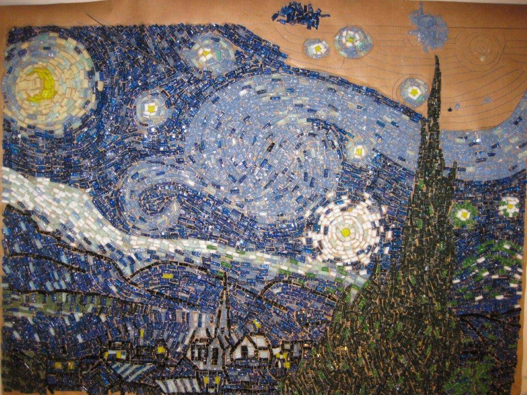 La Notte stellata di Van Gogh in mosaico