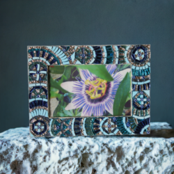 Cornice per foto blu, azzurro e argento mosaico artistico