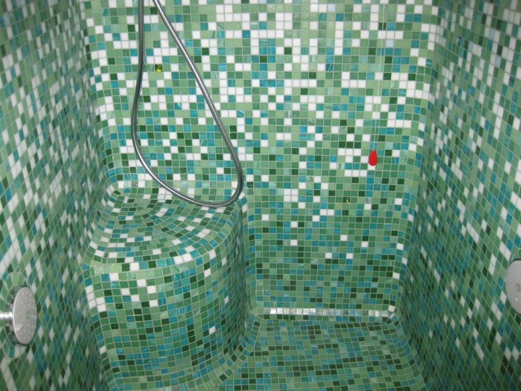 Mosaico verde con Swarovski
