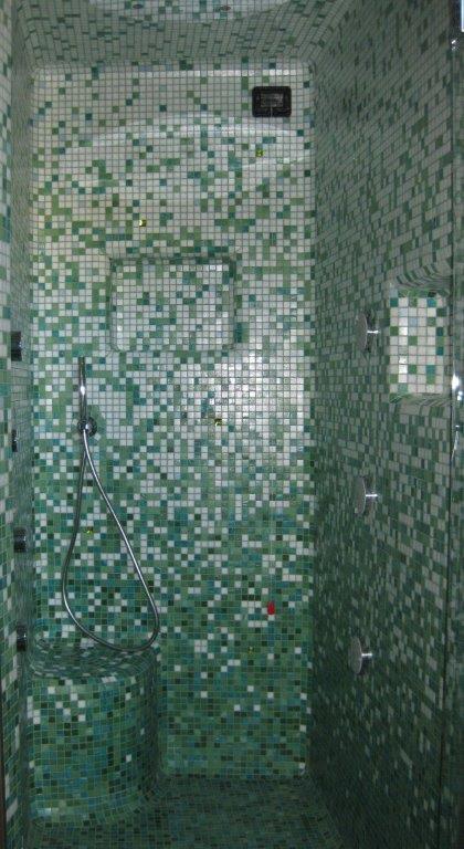 Mosaico verde con Swarovski