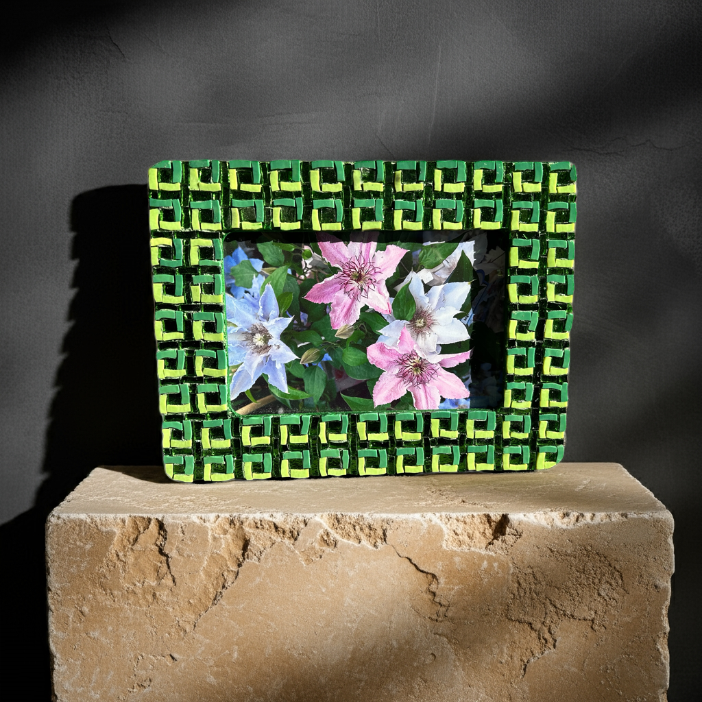 Cornice Portafoto in Mosaico Verde