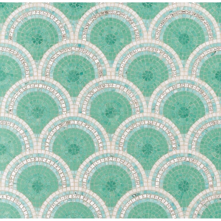 Mosaico Bisazza Loop Green all’ingresso di un appartamento