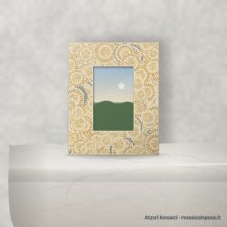 Cornice portafoto in mosaico a cerchi sabbia e miele – Atzori Mosaici