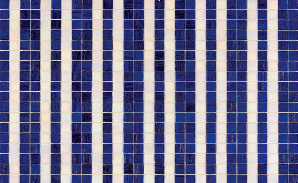 Mosaico Bisazza Timeless Righe Bianco Blu