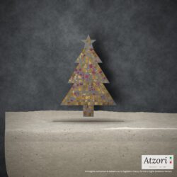 Albero di Natale in mosaico oro, rosso rubino e bronzo – Atzori Mosaici